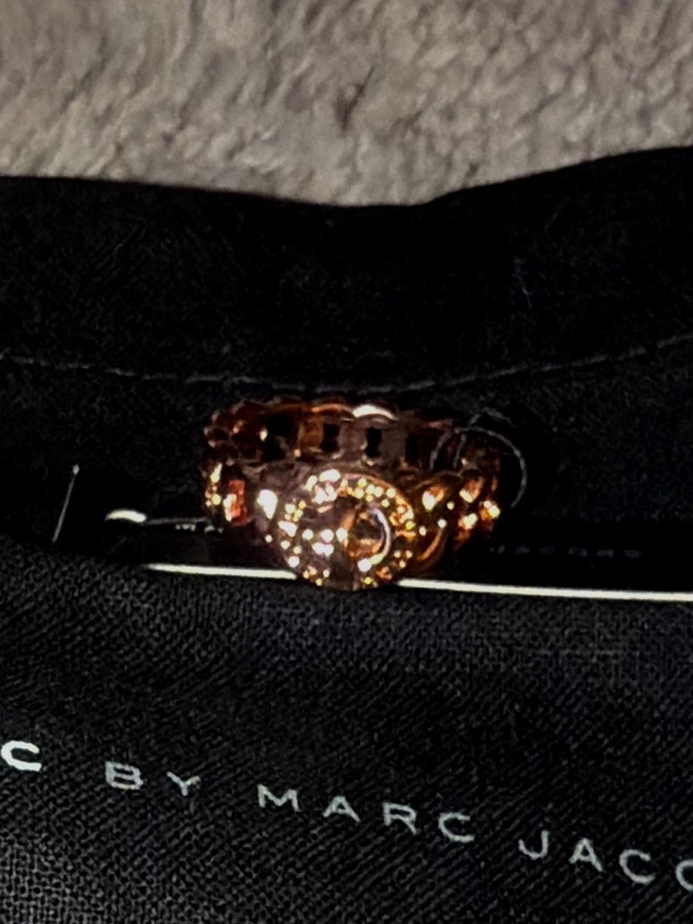 Brand New Marc Jacobs Rose Gold Heart Chain Ring size S/M size is 5